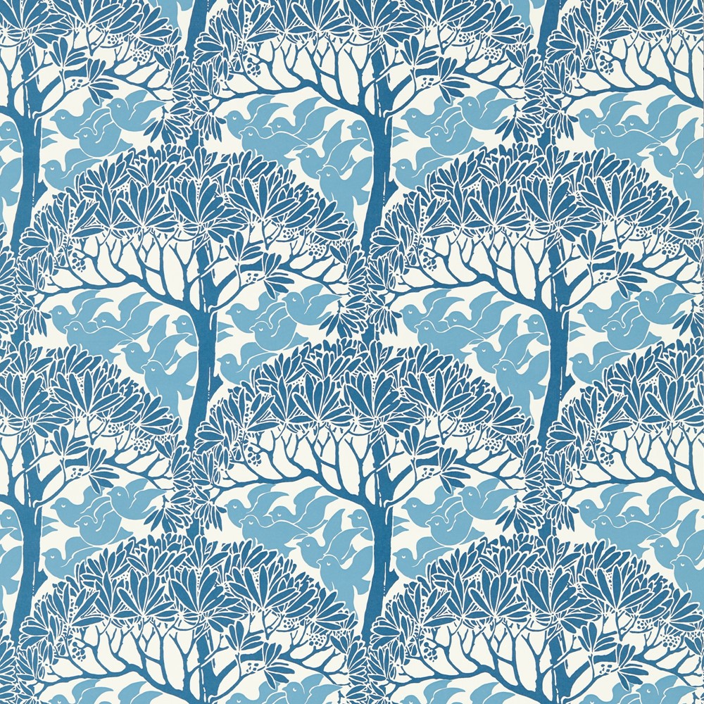 The Savaric Wallpaper 217339 by Morris & Co in Cirrus Blue